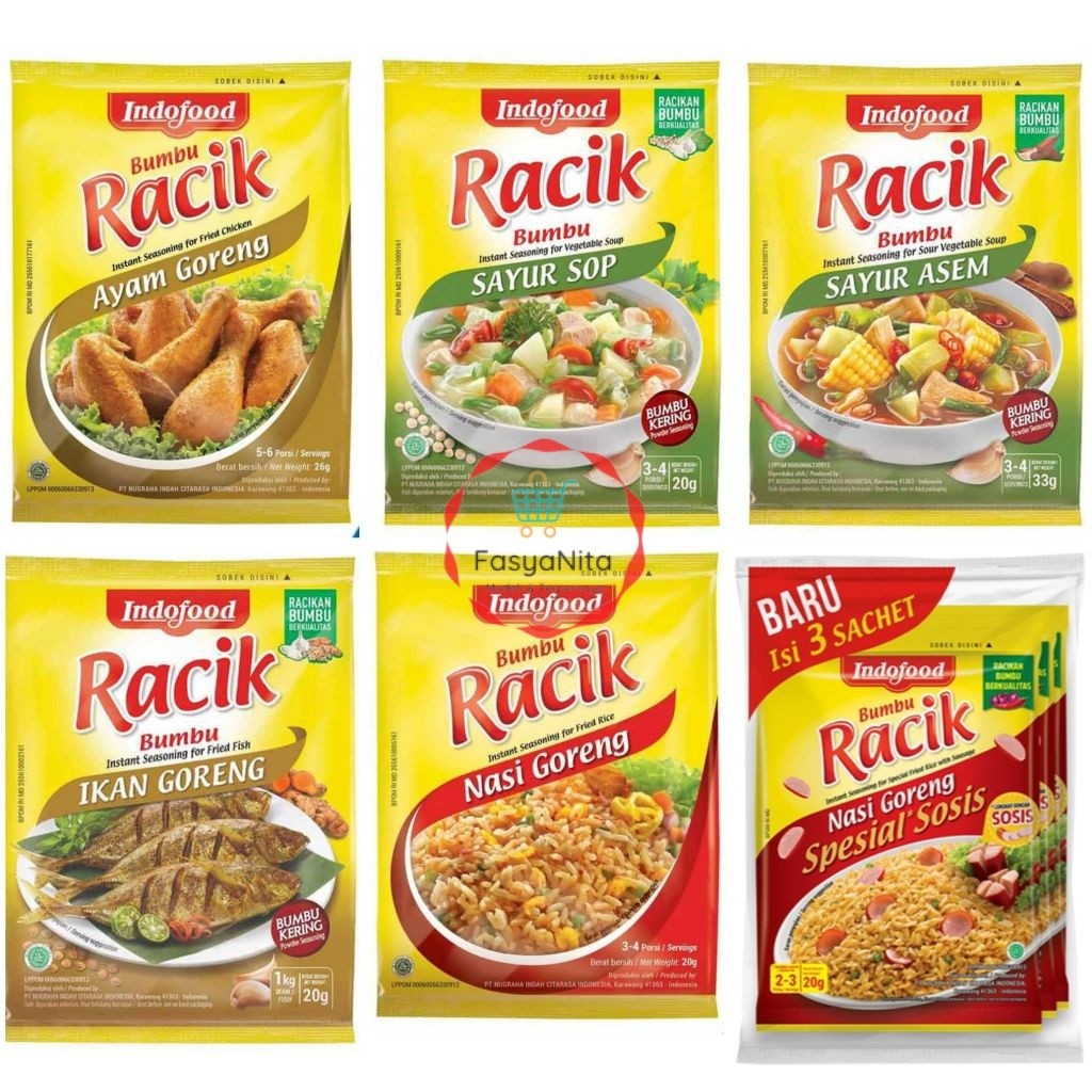 Racik Bumbu Instan bubuk Ayam Goreng sayur sop asem dan nasi goreng sosis - Fasyanita Online Fresh M