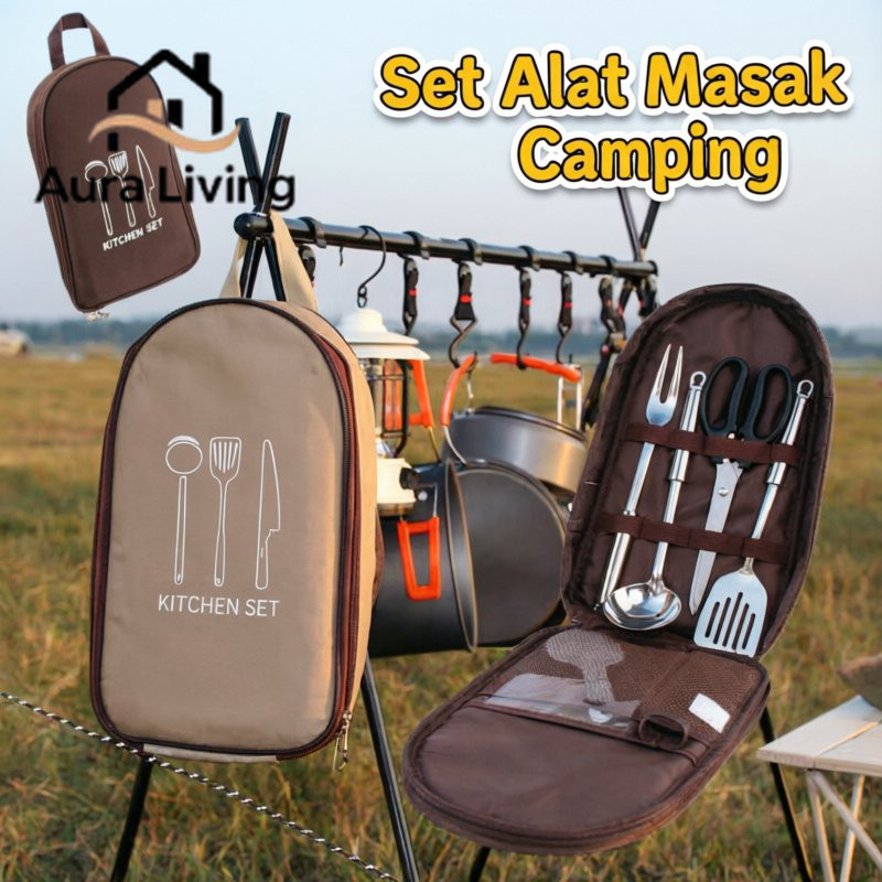 tas penyimpanan alat masak camping portable tahan air strap disesuaikan camping hiking outdoor