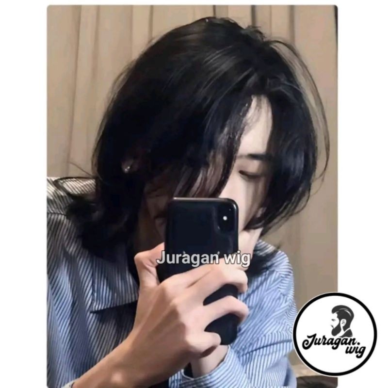 WIG RAMBUT MULLET PRIA MODEL WOLFCUT PANJANG