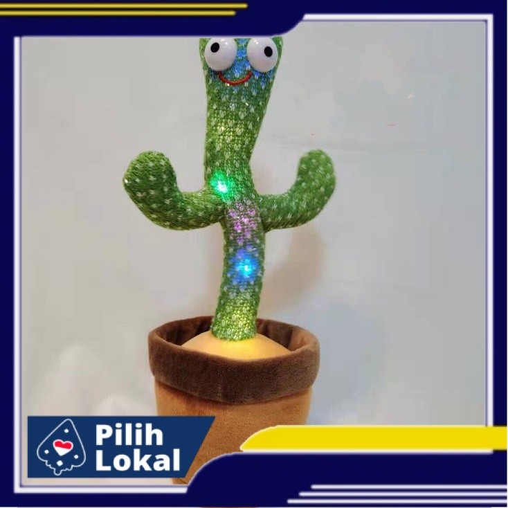 |J.A| BONEKA KAKTUS GOYANG LAMPU DAN BERBICARA / MAINAN KAKTUS GOYANG BISA DANCE DAN BICARA