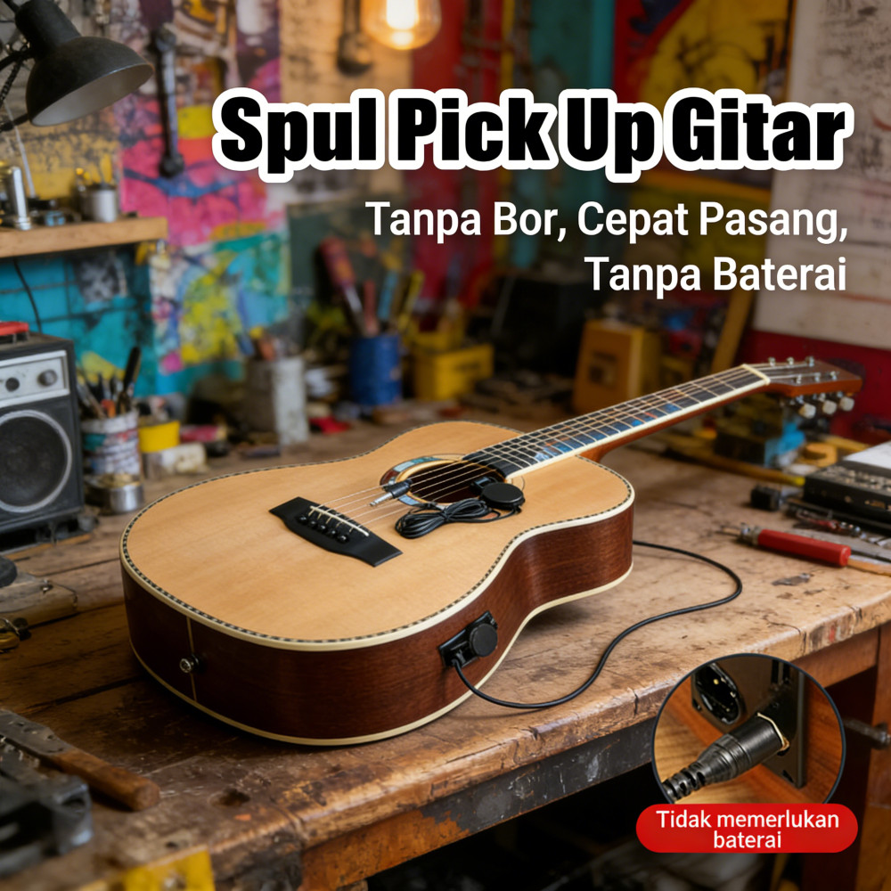Pickup gitar akustik clip-on spul pick up Spul Akustik gitar tempel gitar