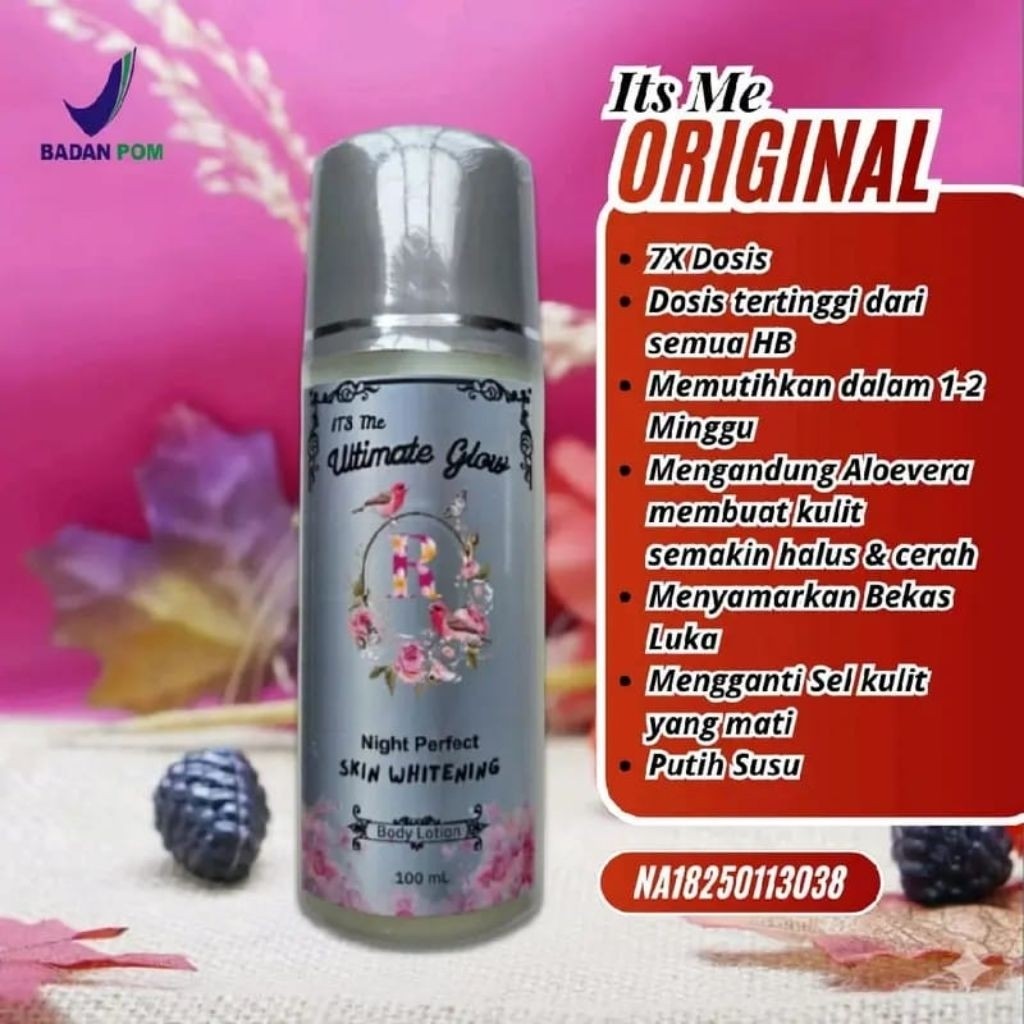 Viral ITS ME ULTIMATE GLOW NIGHT PERFECT SKIN WHITENING 7X DOSIS HB LOTION WHITENING PEMUTIH BADAN