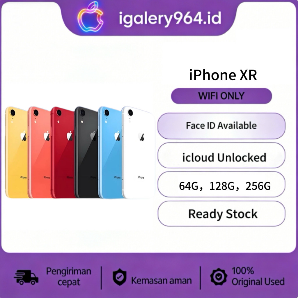 HP IPHONE XR WIFI ONLY 64GB/128GB/256GB Bekas Second Original Mulus Fullset Game/Live/Merekam Vide