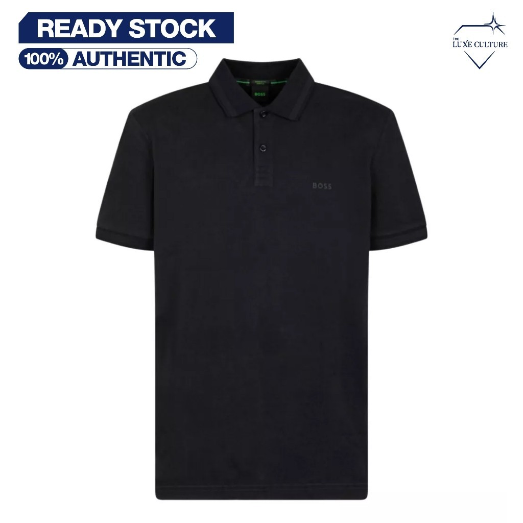 Paddy Contrast Double Black Polo / Kaos Polo Branded Original