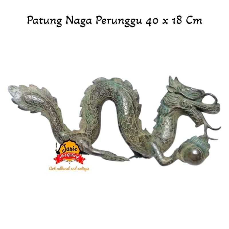 Naga Perunggu Jumbo 40 Cm / Naga Liong / Dragon / Shio Naga Asli
