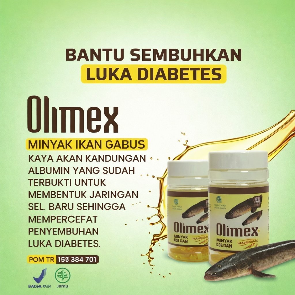 Olimex Obat untuk luka pasca operasi OLIMEX ORIGINAL EKSTRAK MINYAK IKAN GABUS