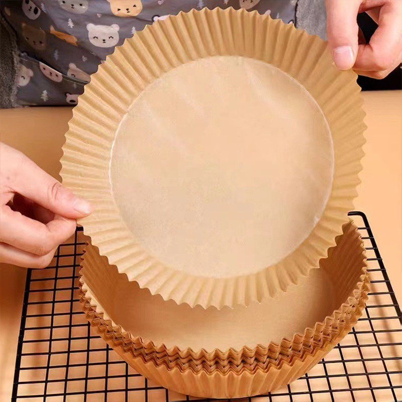 100/50/20PCS Air Fryer Paper Trays Airfryer Baking Paper Molds Square Round Oil-proof Air Fryer Disp