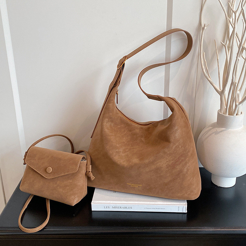 Tas lengan berkapasitas besar Korea, tas bahu mewah ringan, tas bahu ganda, tas bahu wanita, tas bah