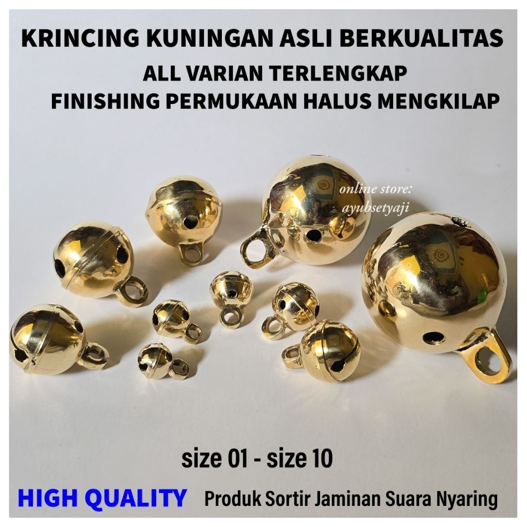 Lonceng Kuningan Krincingan ALL VARIAN Klintingan Bel Lonceng Bulat klinting krincing Gowok Sapi Lon