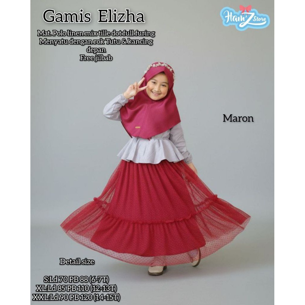 1101  Elizha Setelan rok tutu muslim anak perempuan by Ham'z Store  // ONESTUFF
