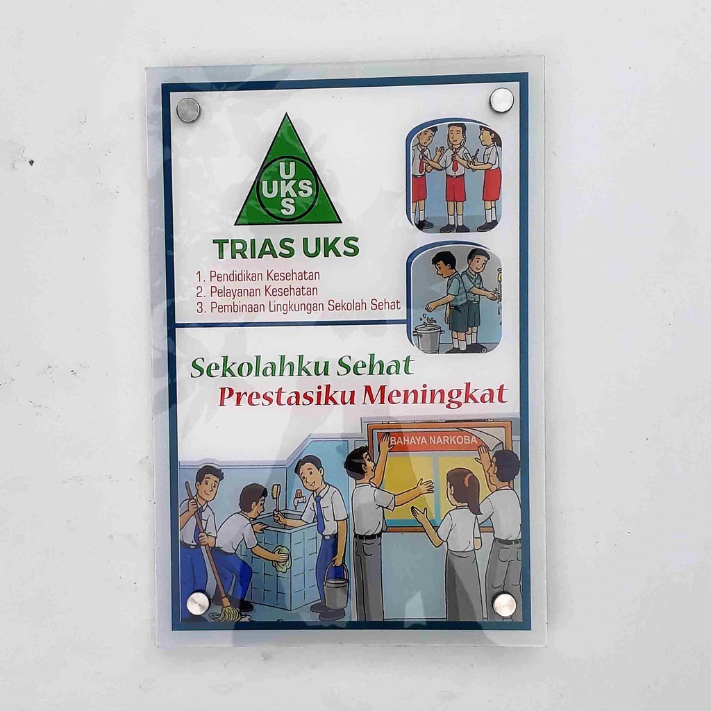 Poster Akrilik Trias UKS, Poster Ruang UKS, Poster Sekolah
