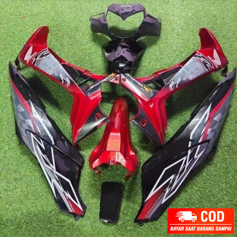 COVER BODY FULL SET BODY BODI SUPRA BATMAN X125 KARBU SUPRA X125 NEW BATMAN HALUS SET KASAR HONDA SU