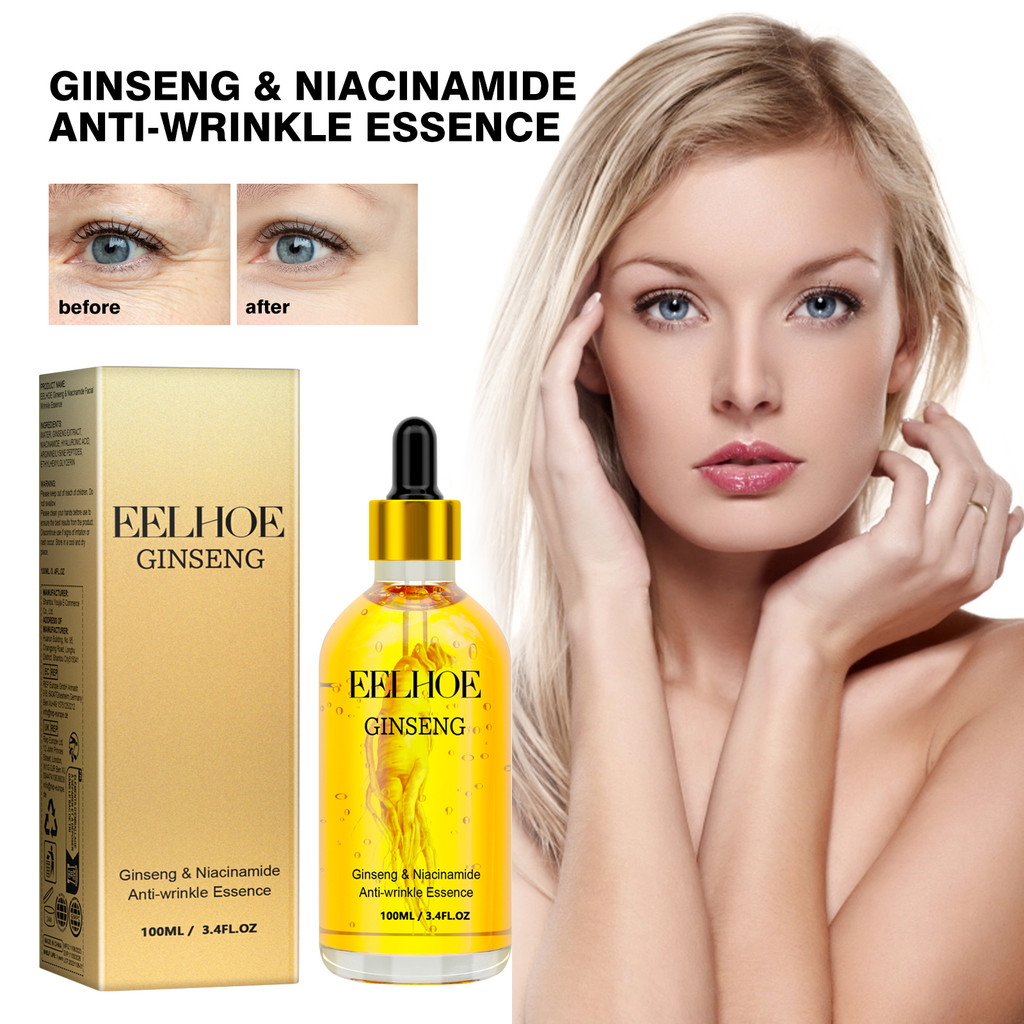 Esensi Ginseng Polipeptida Serum Wajah Anti Kerut Hydrating Anti Aging Kulit Wajah Glowing Soothing 