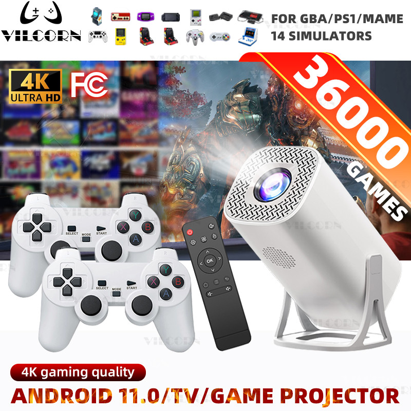 Mini Projector Video Game Console 36000 Games with Android 11 Video 1080P Home Outdoor Projector