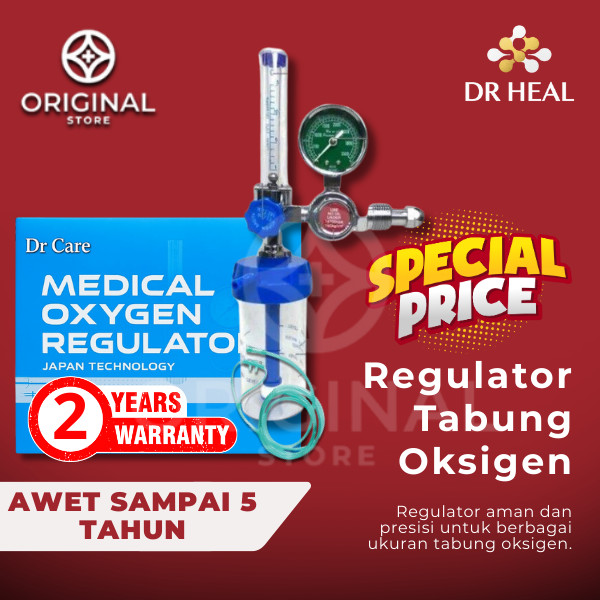 Regulator Oksigen Medis Original Alat Pengatur Tekanan Tabung Oksigen Onemed Klinik Rumah Special pr