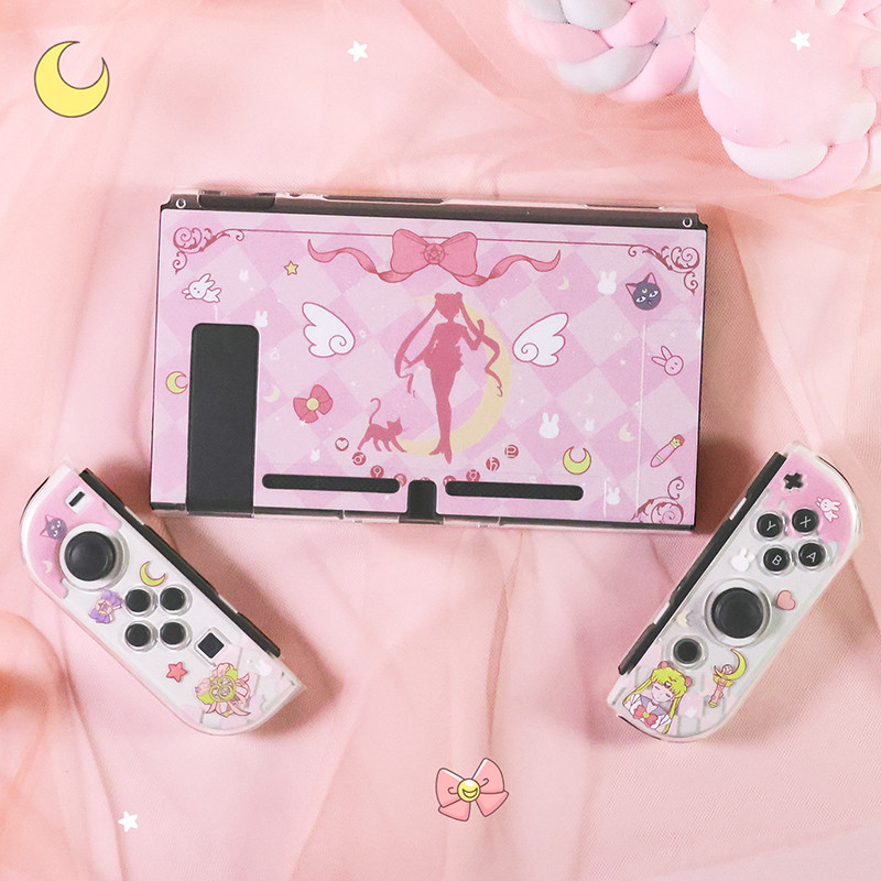 Kawaii Protective Case For Nintendo Switch OLED Game Console Accessories Pink Cartoon Hard Case For 