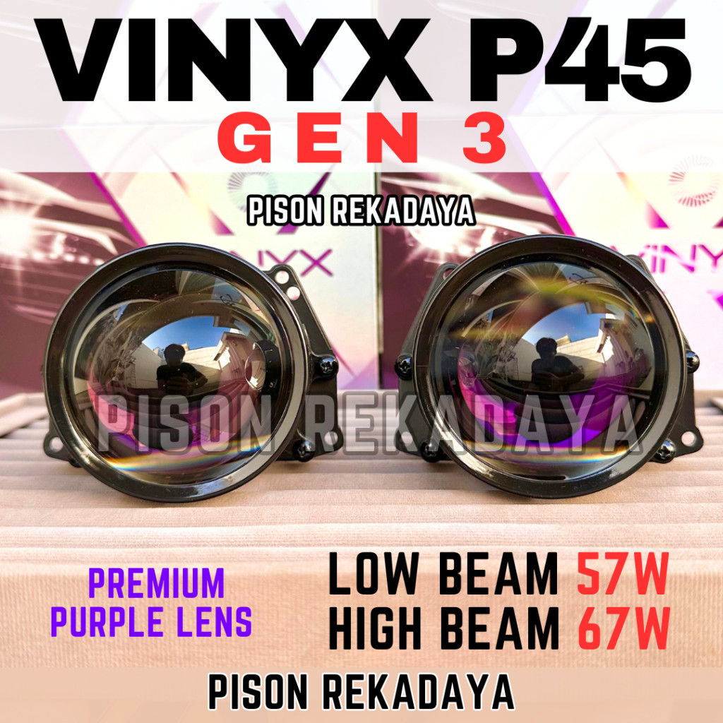 SEPESIAL 10.10 Paket LENGKAP Projector BILED P45 Gen 3 Proji Vinyx P45 Gen3 inch Lampu Motor Mobil P