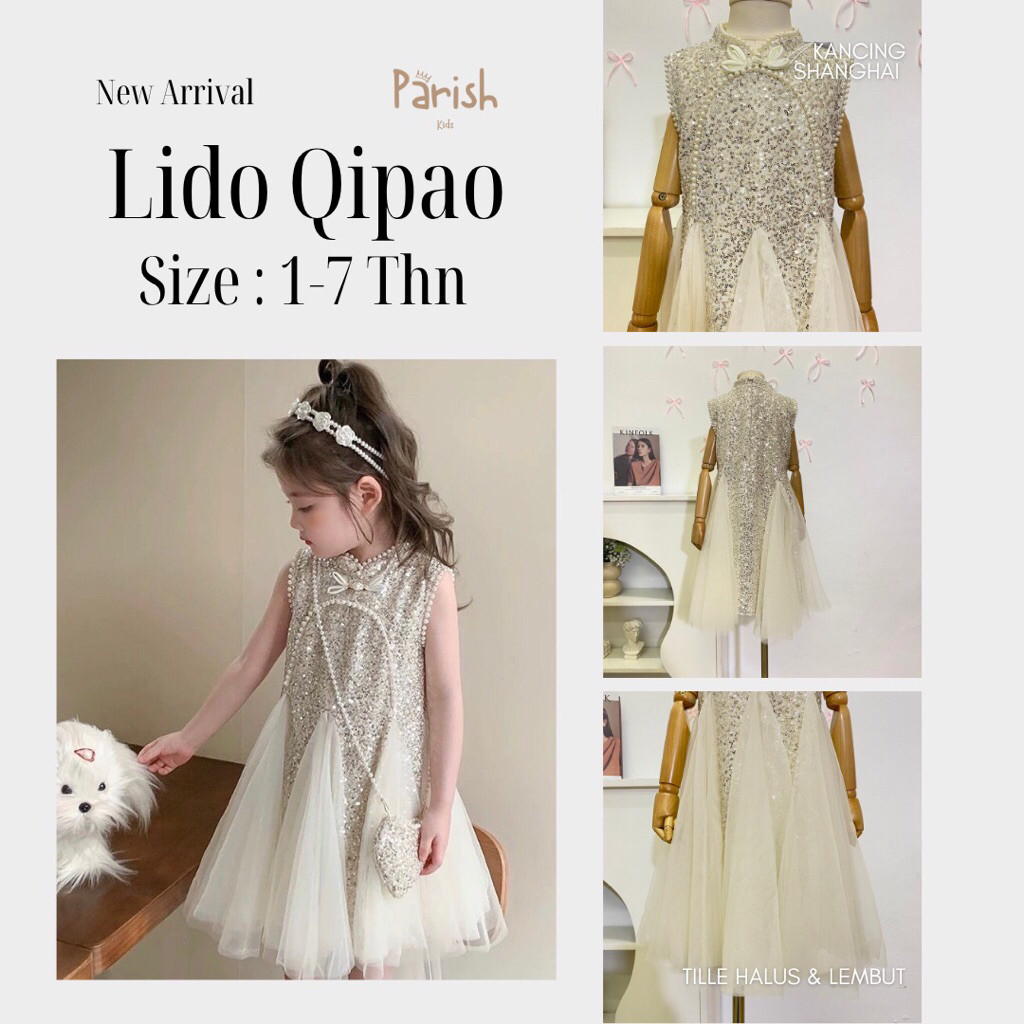 Lido Sequins Qipao Dress /Dress Qipao Pesta Anak Perempuan