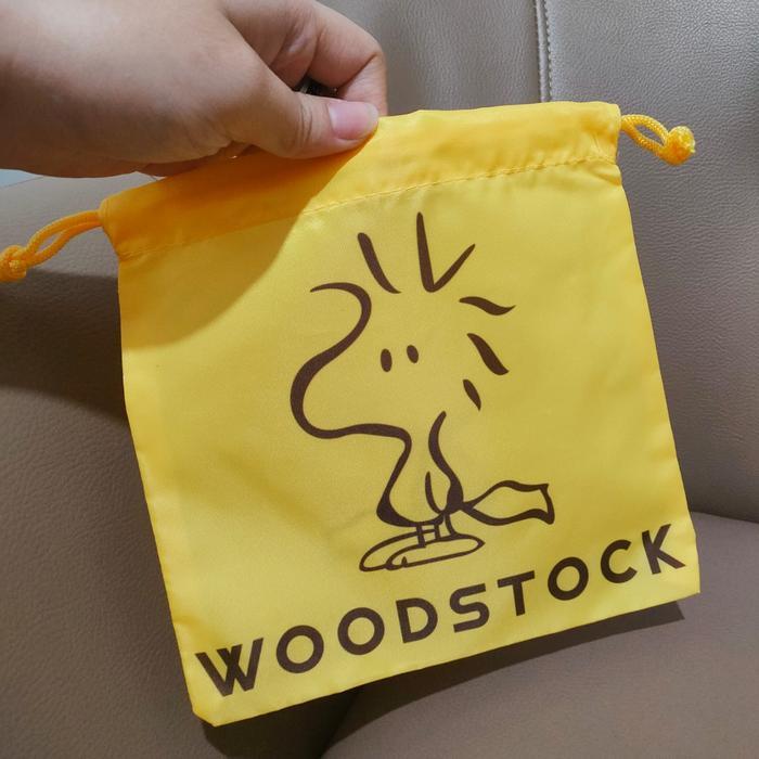 Drawstring Pouch/Pouch Tali Serut Snoopy - Kuning