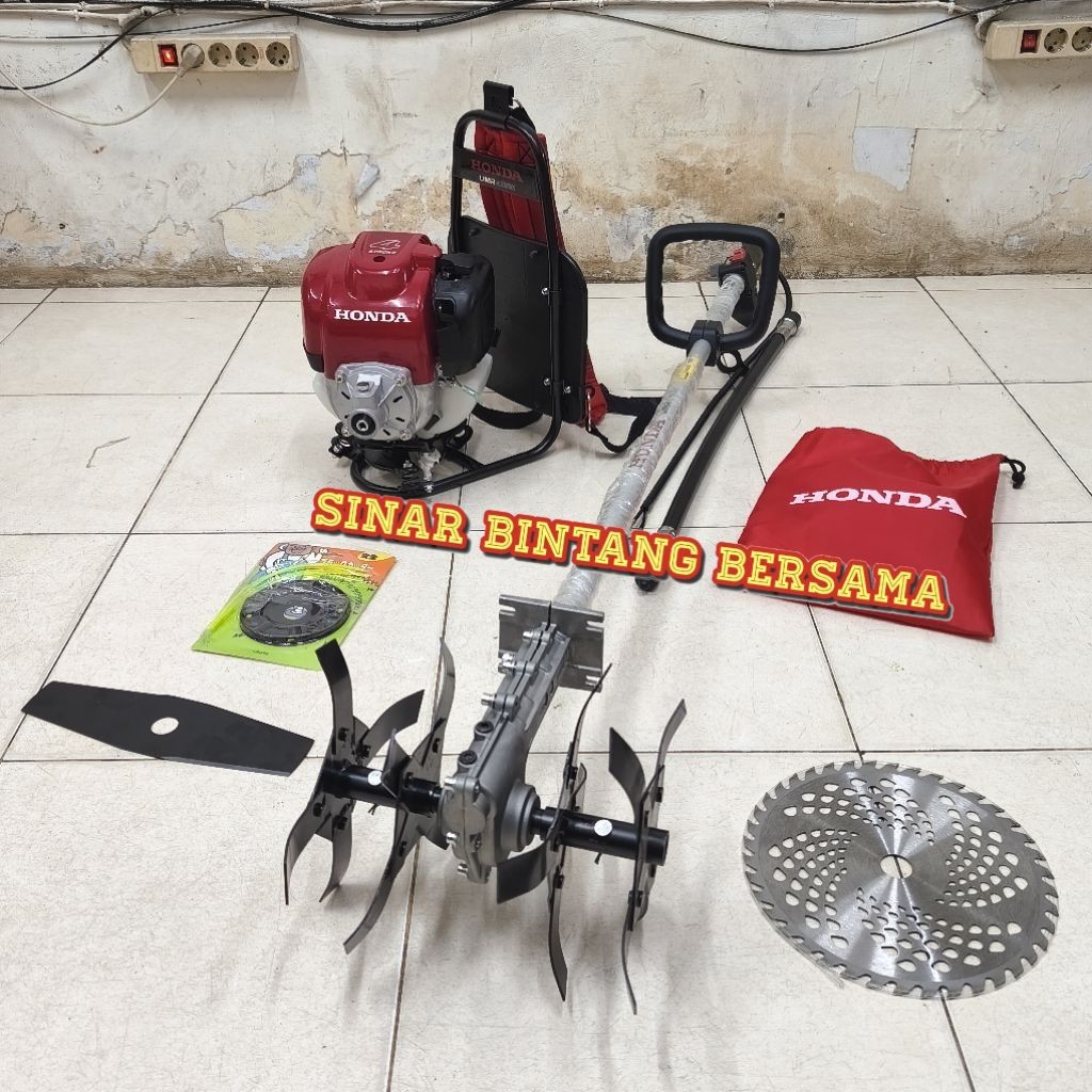 Mesin Potong Rumput 4 Tak Original Honda + Penggembur Tanah Multifungsi