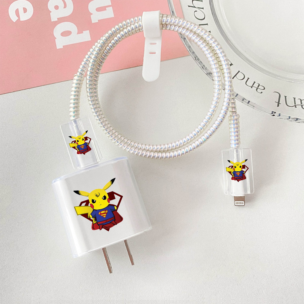 COVER U Case Charger Motif Pikachu  Cocok Untuk Pelindung Charger Xiaomi, Oppo, iPhone, Vivo