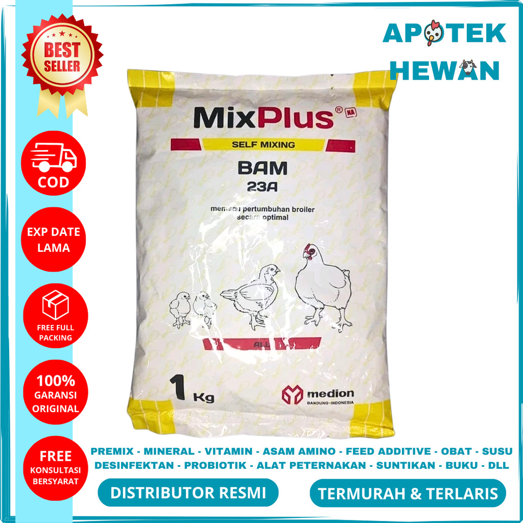 PREMIX PLUS BAM 23A 1 KG MIXPLUS Suplement Ayam Pedaging Premix Ayam Broiler