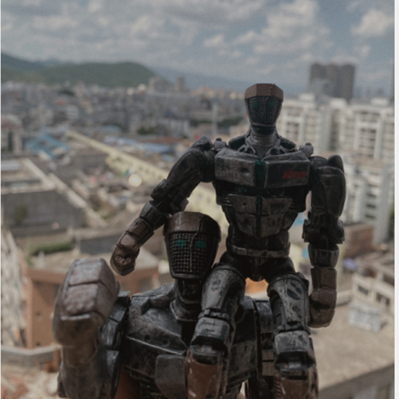35cm cartoon Real steel Atom action joint figure doll PVC Noisy Boy Twin City model toy arms can mov