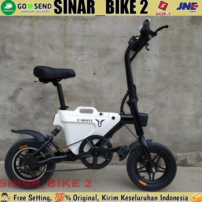 Sepeda Listrik Mini Motor UWinfly LB-2 - Putih - Putih
