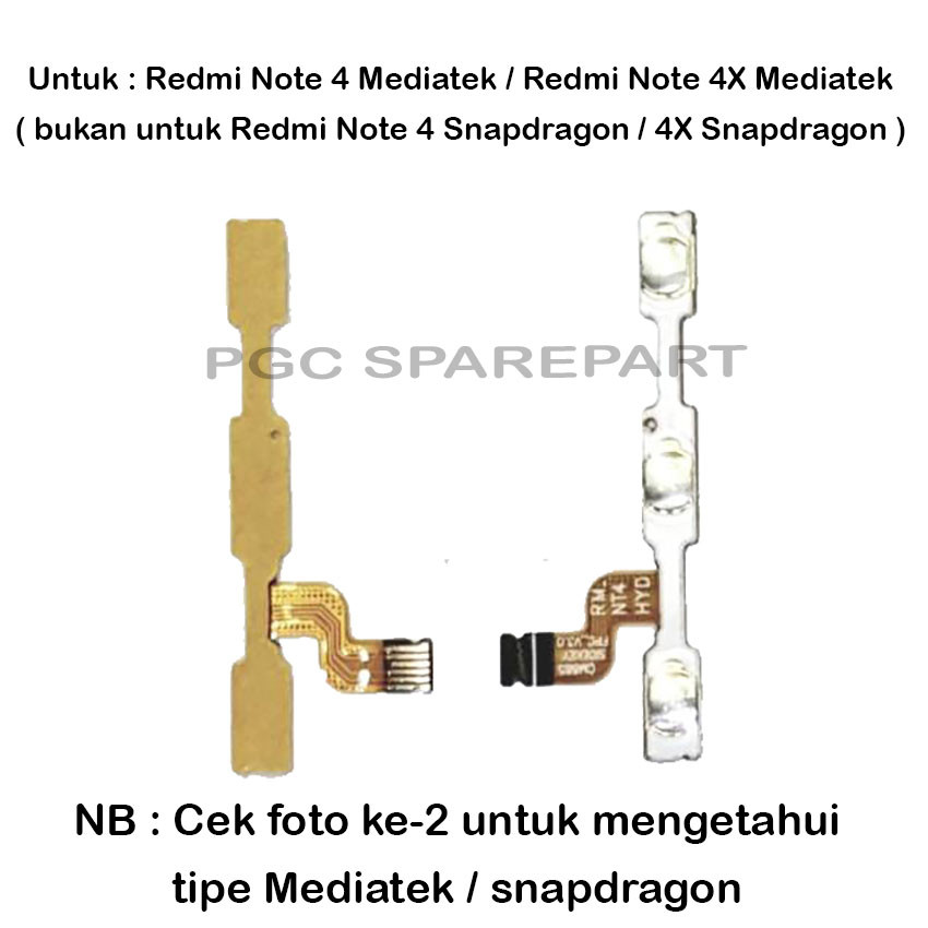 Original Flexible Volume Power On Off Xiaomi Redmi Note 4 Mediatek / Redmi Note 4X Mediatek Deca Cor