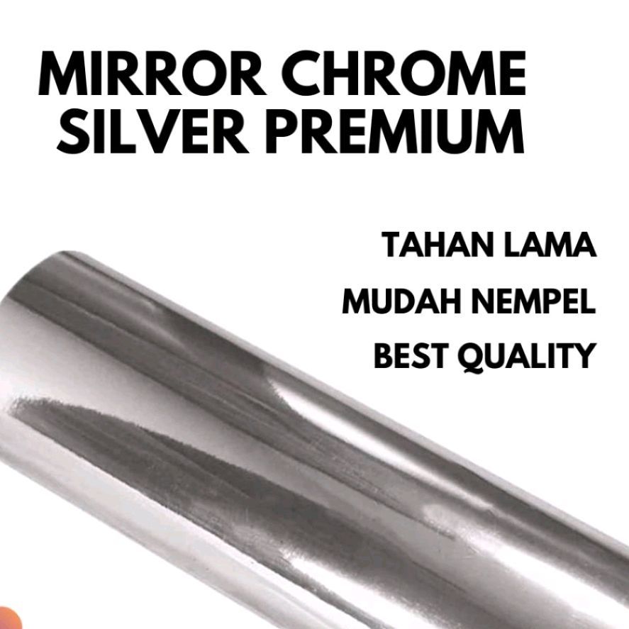 Stiker Skotlet Krom Mirror Chrome Silver Premium - Bahan Lentur Tahan Panas