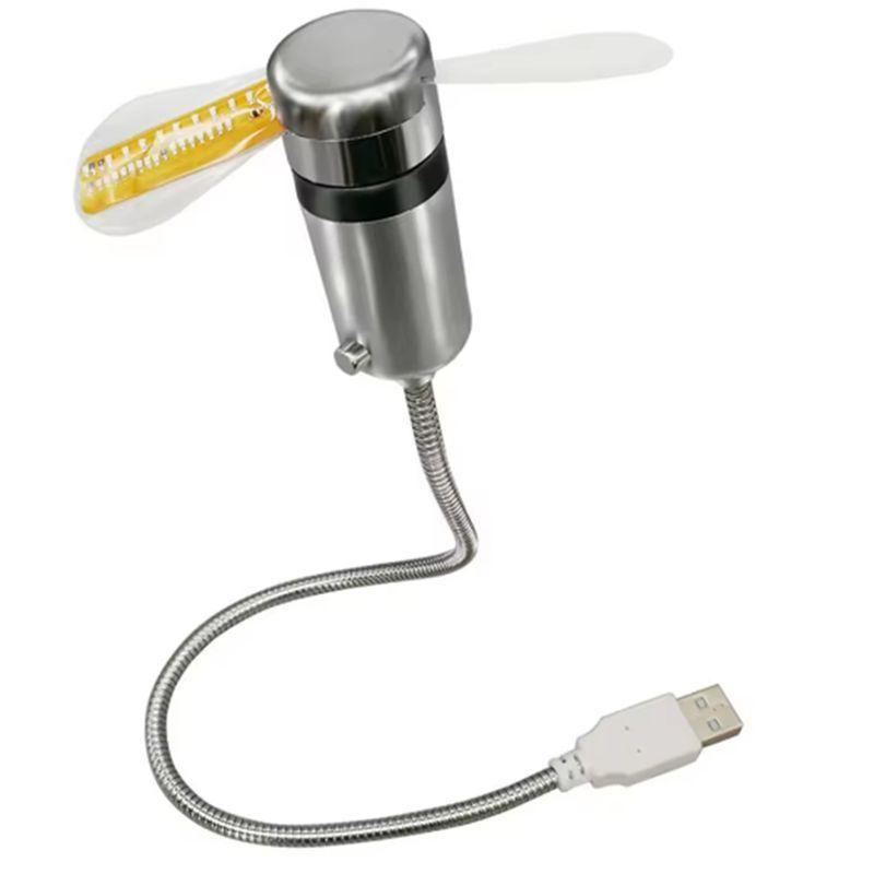 Clock Fans Time Temperature splay USB Powered LED Clock Fan Flexible Gooseneck LED ClockPOS