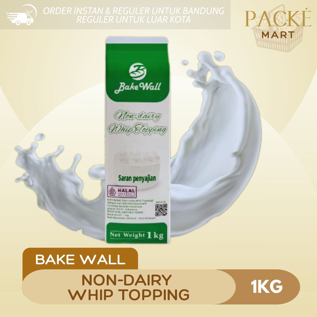 Bake Wall Non-dairy 1 KG / Whip Topping / Whipping Cream Cair / Whip Cream Toping / Krim Kocok Cair 