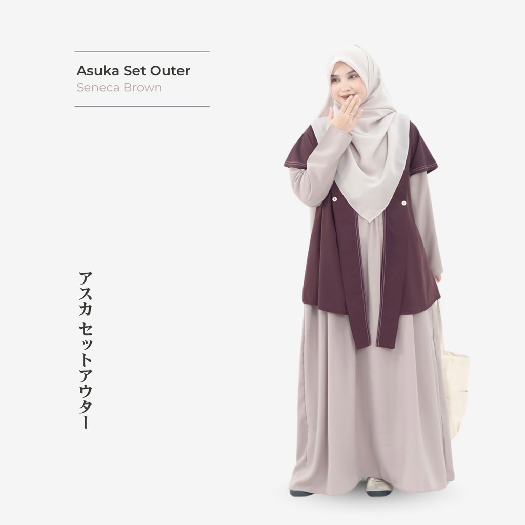 Mininos Asuka Set Outer | Gamis Japan Minimalist Syari 2in1