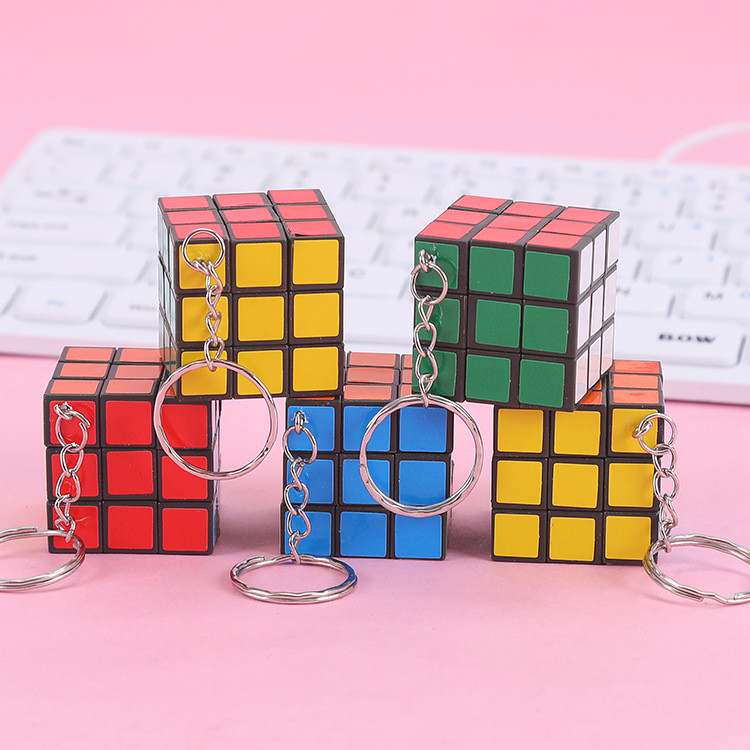 Gantungan Kunci Puzzle Dadu Bahan Karet 3 X 3 Cm