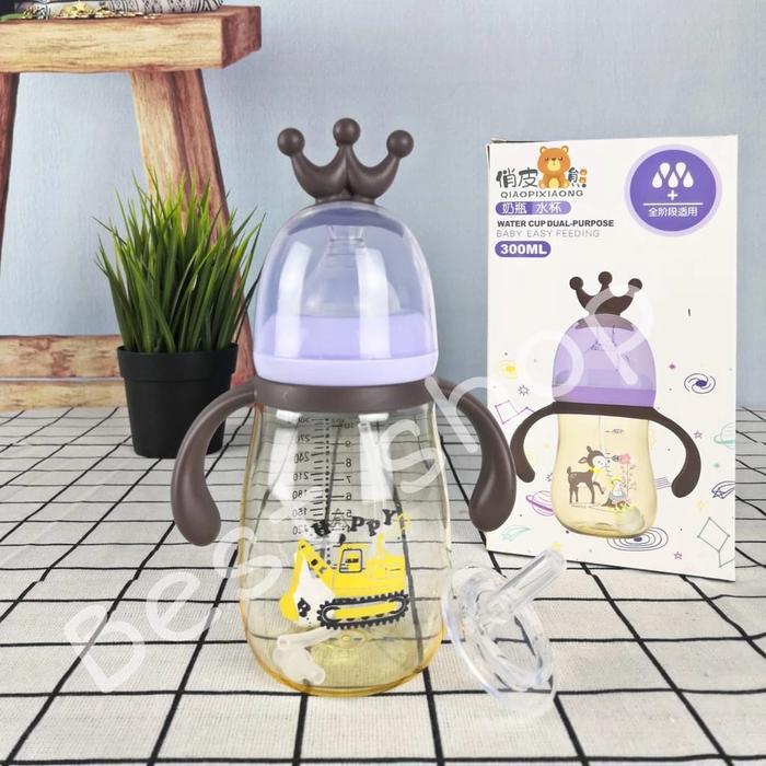 niana mart Botol Minum Anak/Botol 2 IN 1 Dot dan/Karakter rabbit Bear Tutup Clip/import/botol Kartun