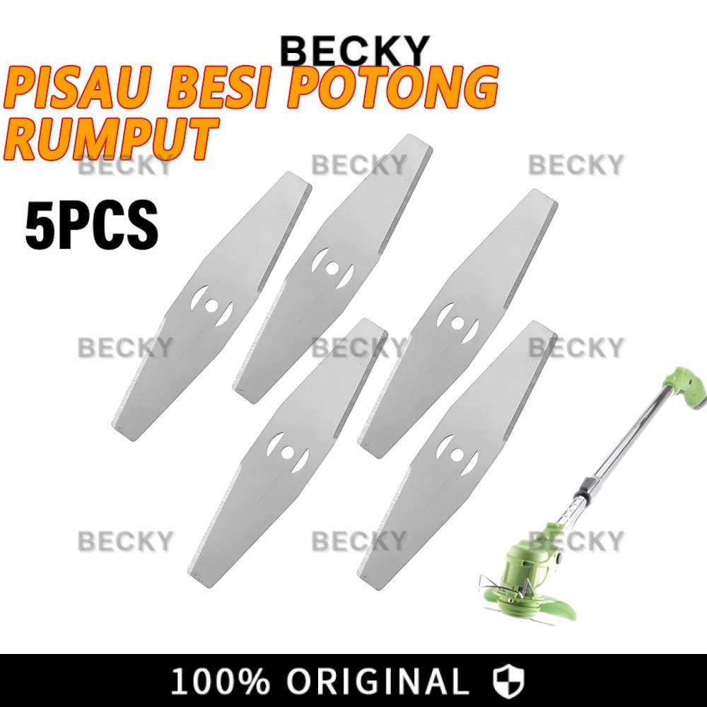 BECKY 5Pcs Pisau Mesin Potong Rumput/Pisau Potong Rumput/Mata Pisau Mesin Potong Rumput/Pisau Potong