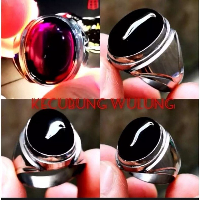 Cod Batu Cincin Akik Kecubung Wulung Tembus Ring Tanam High Quality
