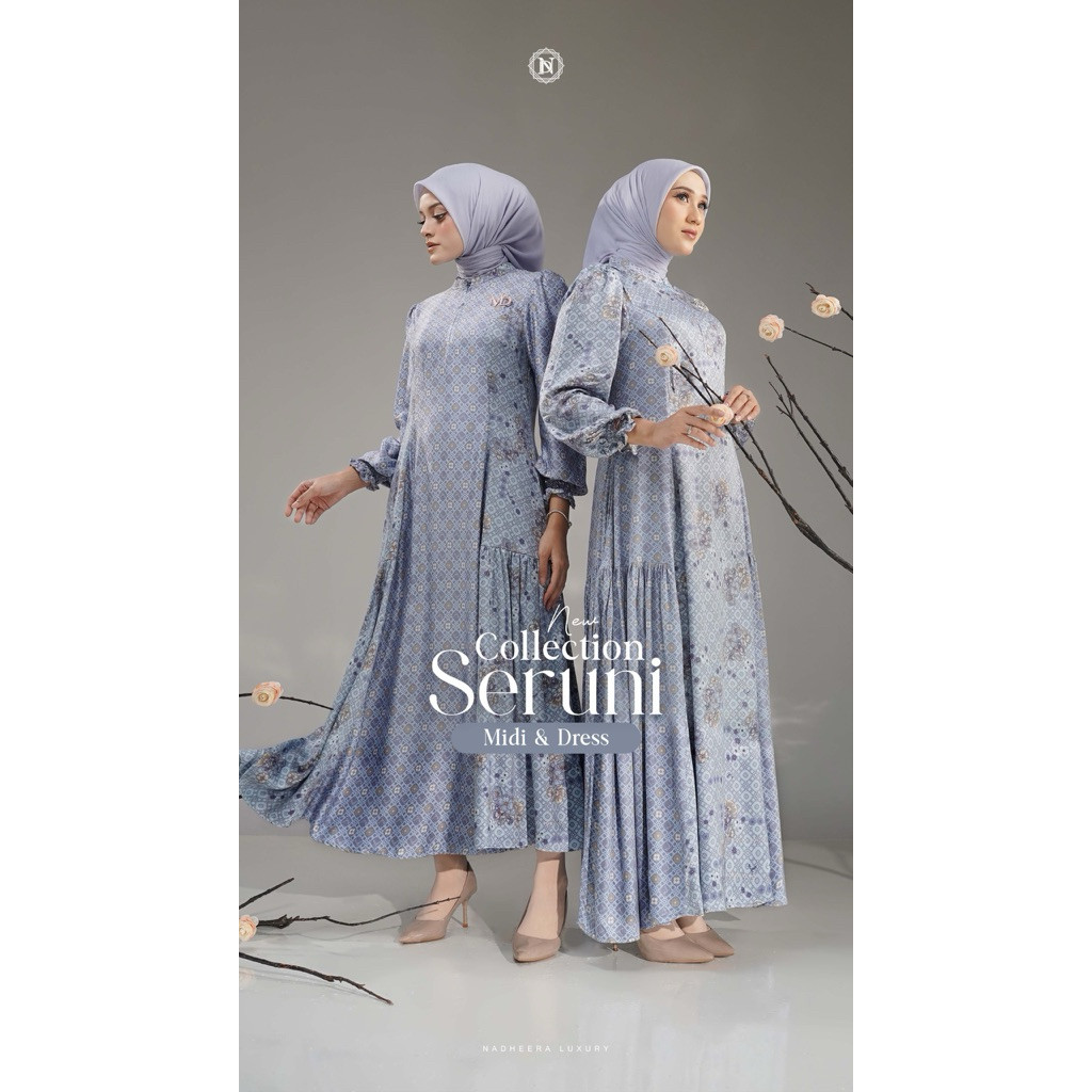 NEW COD SERUNI DRESS NADHEERA LUXURY GAMIS NADHEERA TERBARU GAMIS KONDANGAN MEWAH
