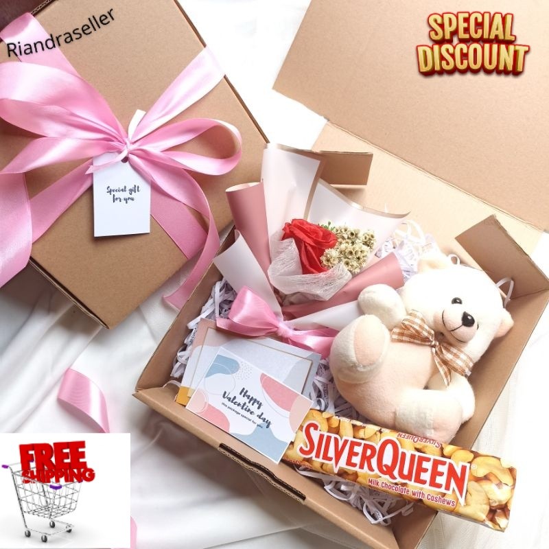 Kado Valentine | Gift Box Boneka | Kado Anniversary| Kado Makassar COD