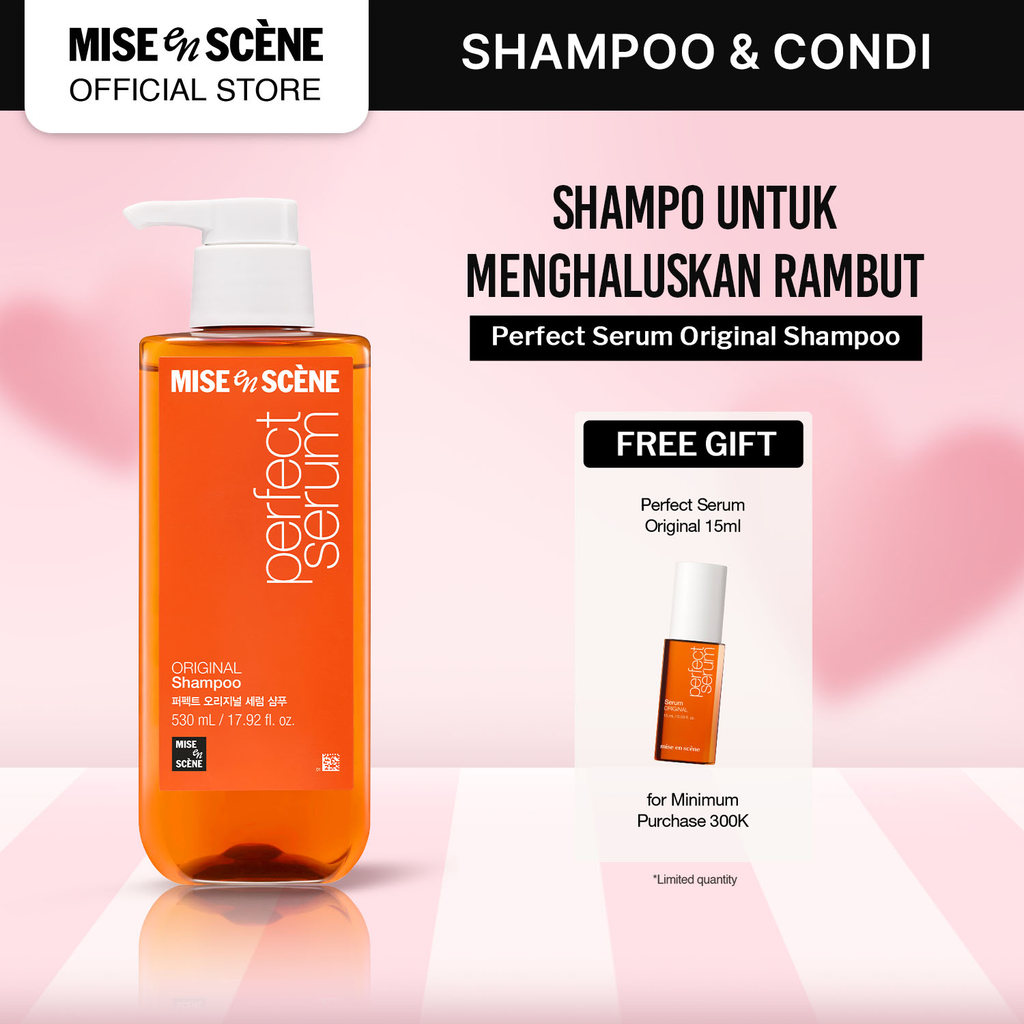 mise en scene Perfect Serum Original Shampoo 530ml - Shampoo Rambut Rusak Melembutkan Tanpa Kusut An