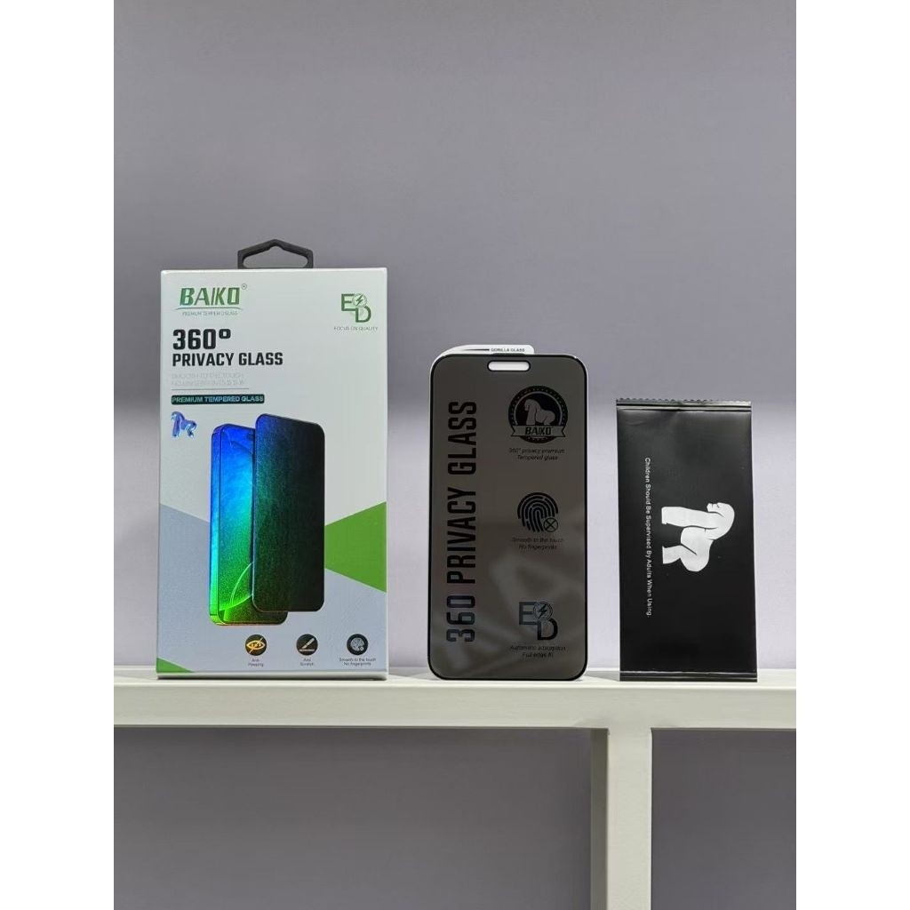GORILLA / Tempered Glass Premium BAIKO / Gorilla Spy Privacy 360 Derajat & Iphone