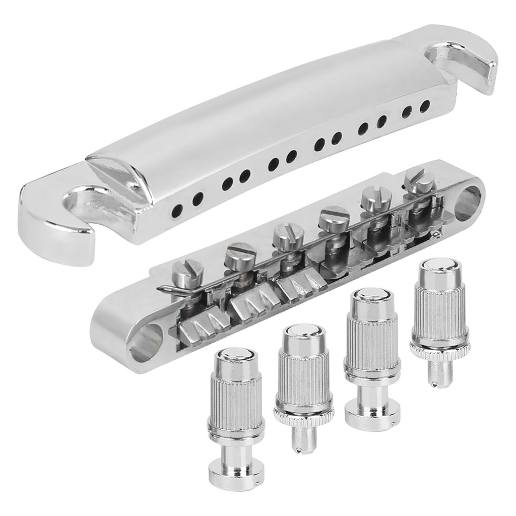12 String Guitar Bridge Electric Guitar Bridge Full Set 12 String Zinc Alloy Silver Guitar Parts Acc