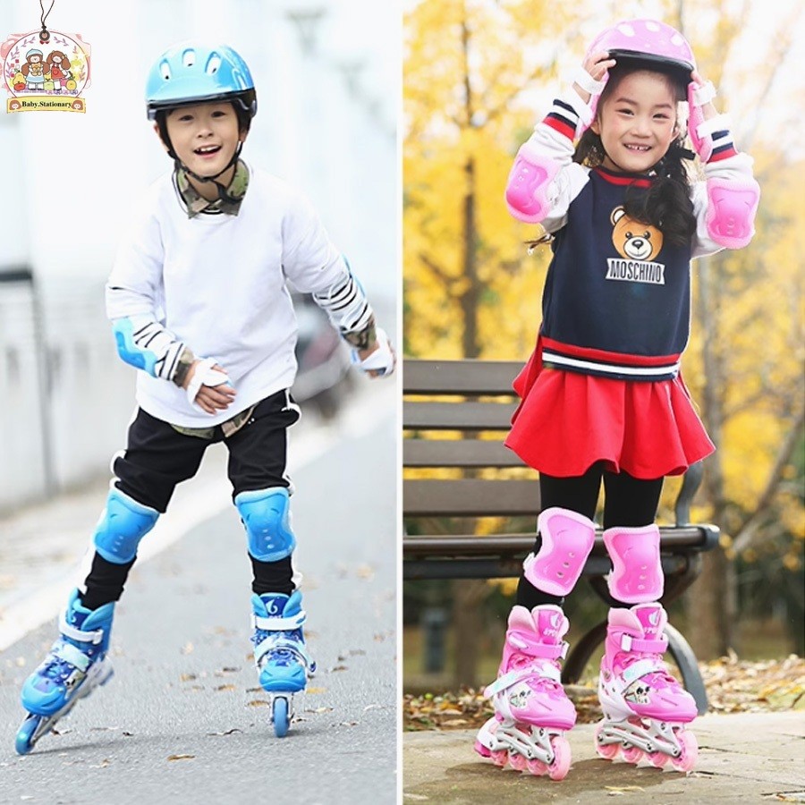 Set Helm & Pelindung Sepatu Roda Anak - Aman, Nyaman, dan Bernapas sepatu roda