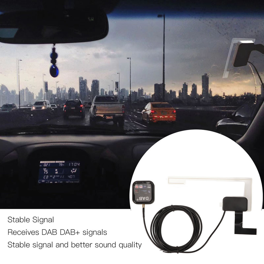 DAB DAB+ Radio Receiver USB Powered Portable Digital Radio Receiver Adapter with Antenna for Android