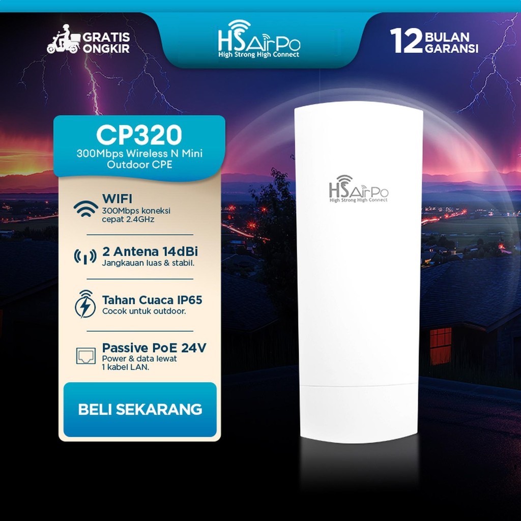 HSAirPo CP320 2,4GHZ 500mw CPE Access Point Wireless Outdoor HS AirPo CP320 S1