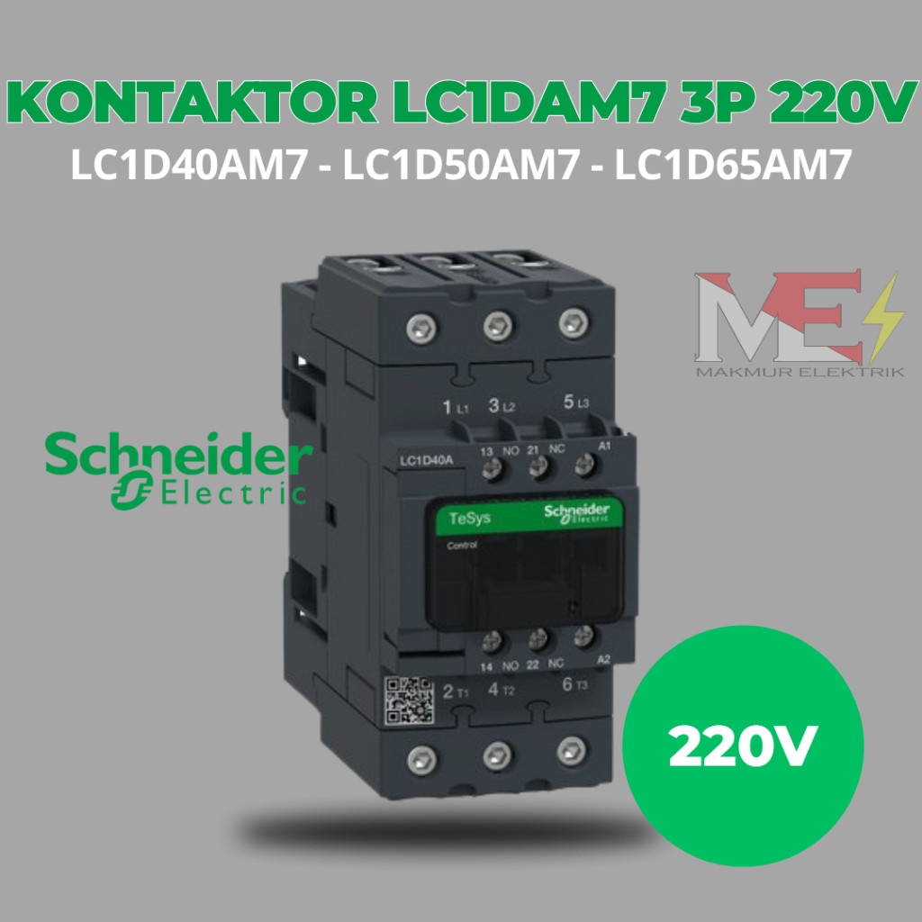 KONTAKTOR SCHNEIDER 220V LC1D40AM7, LC1D50AM7, LC1D65AM7