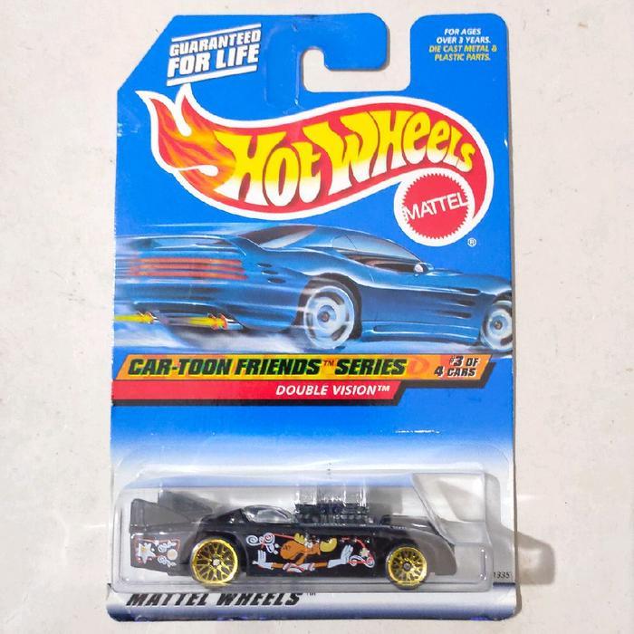 Mainan Hot Wheels Double Vision hitam 1999 Car Toon Friends Series