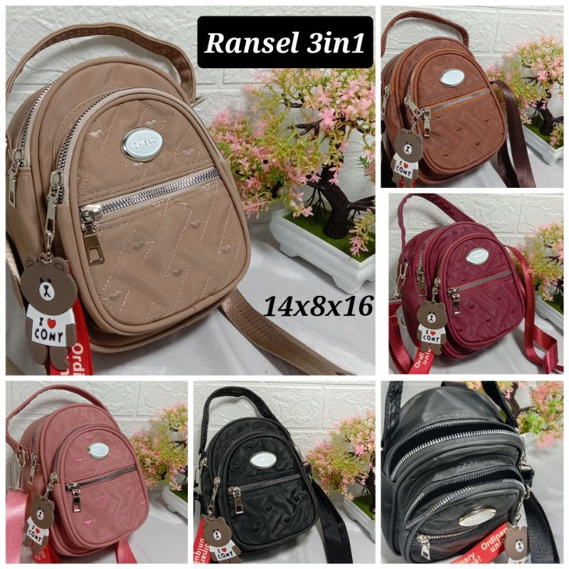 DISKON TAS RANSEL SELEMPANG CIBAO MINI WANITA 3in1