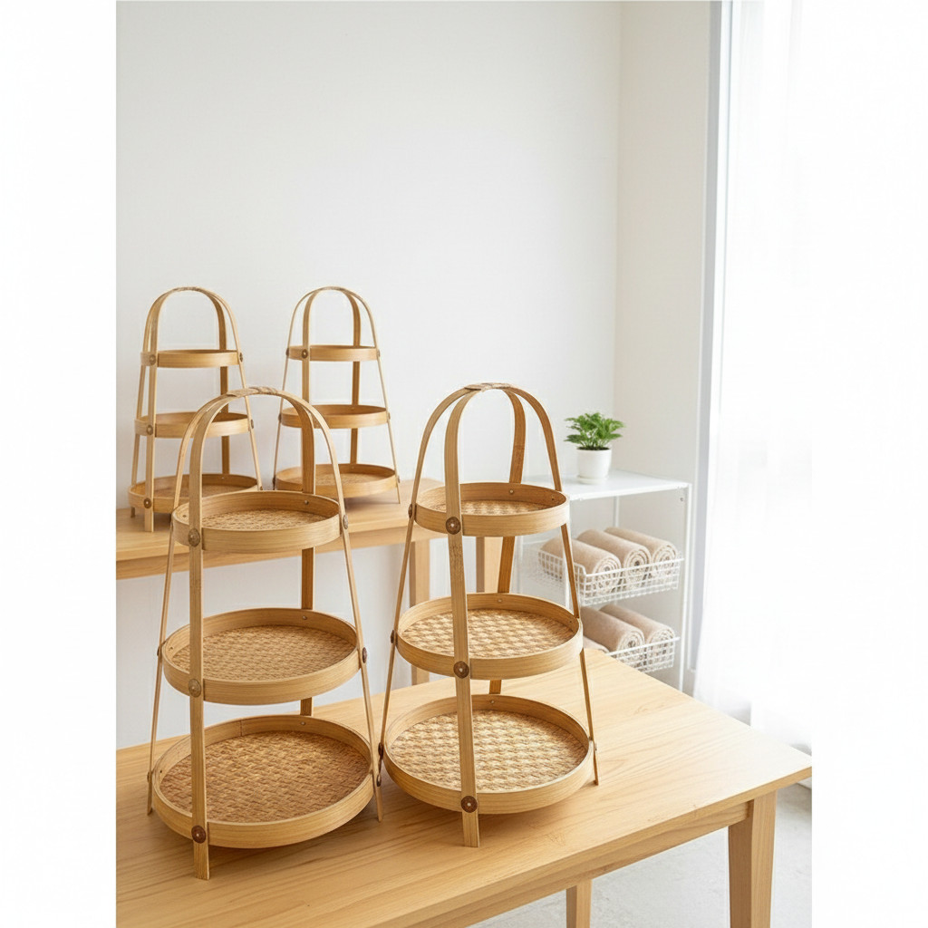 Rak Bawang Bambu Susun 3 by Najmu Collection Handicraft | Rak Bumbu | Rak Buah | Tempat Buah | Rak B