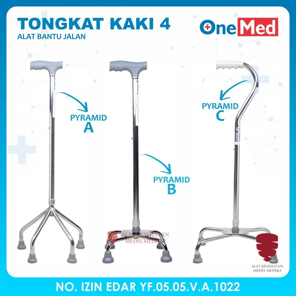 Tongkat Kaki Tiga dan Empat Alat Bantu Jalan 3 atau 4 Orang Tua Manula